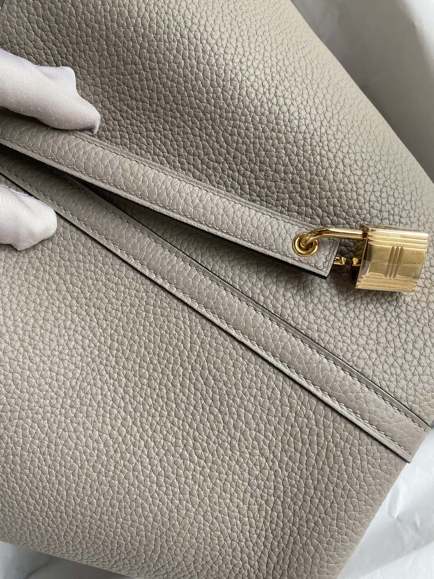 Hermes Picotin Lock 22 Bag In Gris Mouette Clemence Leather